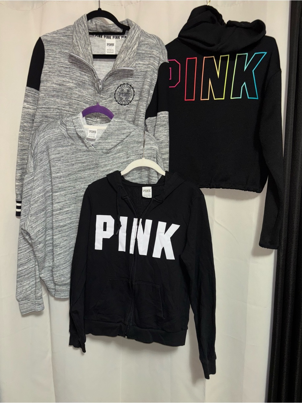 PINK Women’s Black Logo Hoodie - PINK Brand